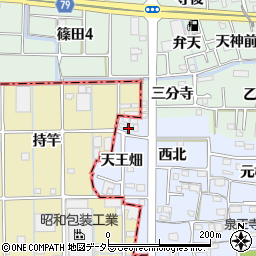 愛知県あま市乙之子（天王畑）周辺の地図