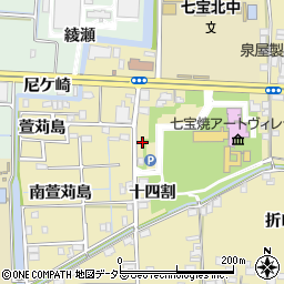 愛知県あま市七宝町遠島中藤江周辺の地図