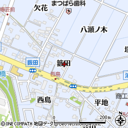 愛知県長久手市岩作籔田周辺の地図