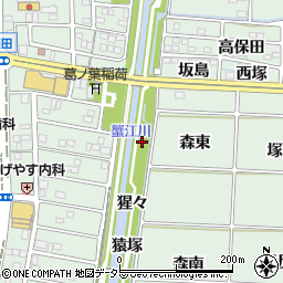 愛知県あま市篠田東森周辺の地図