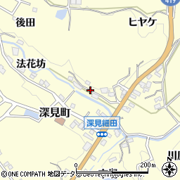 愛知県豊田市深見町（細田）周辺の地図