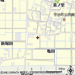 愛知県津島市宇治町亀田周辺の地図