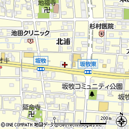 愛知県あま市坂牧北浦周辺の地図