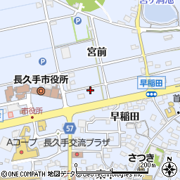 愛知県長久手市岩作宮前125周辺の地図