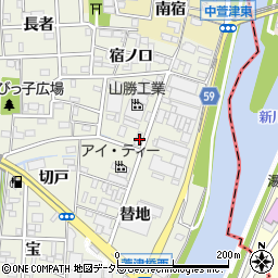 愛知県あま市下萱津池端41周辺の地図