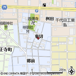 愛知県津島市大木町東切周辺の地図
