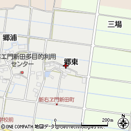 愛知県愛西市新右エ門新田町（郷東）周辺の地図
