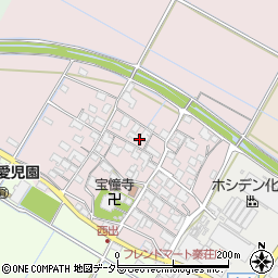 滋賀県愛荘町（愛知郡）西出周辺の地図