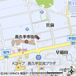 愛知県長久手市岩作宮前102周辺の地図