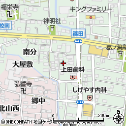 愛知県あま市篠田一之沢周辺の地図