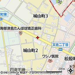 愛知県津島市城山町周辺の地図