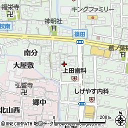 愛知県あま市篠田（一之沢）周辺の地図