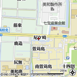 愛知県あま市篠田（尼ケ崎）周辺の地図