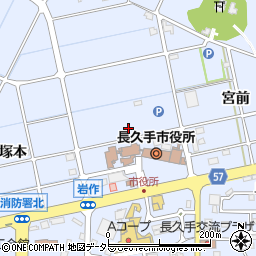 愛知県長久手市岩作城の内周辺の地図
