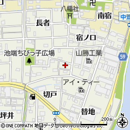 愛知県あま市下萱津池端周辺の地図