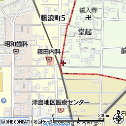 愛知県愛西市見越町堂起77周辺の地図