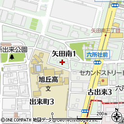 郵便局東海支社矢田社宅周辺の地図