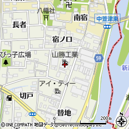 愛知県あま市下萱津新替周辺の地図
