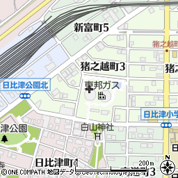 愛知県名古屋市中村区猪之越町3丁目周辺の地図