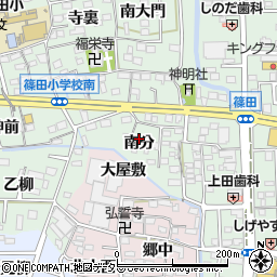 愛知県あま市篠田南分周辺の地図