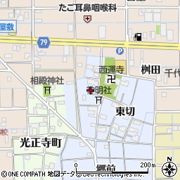 愛知県津島市大木町西切周辺の地図