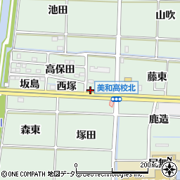 愛知県あま市篠田北塚14周辺の地図
