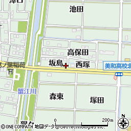 愛知県あま市篠田苅萱島周辺の地図