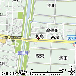 愛知県あま市篠田坂島周辺の地図