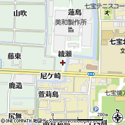 愛知県あま市篠田綾瀬周辺の地図
