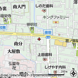 愛知県あま市篠田三田畑周辺の地図