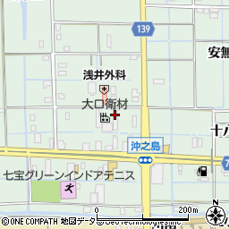 愛知県あま市七宝町沖之島九之坪周辺の地図