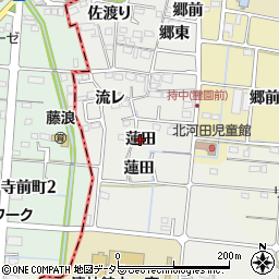 愛知県愛西市持中町蓮田周辺の地図