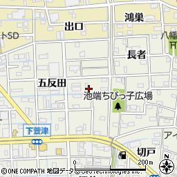 愛知県あま市下萱津江西周辺の地図