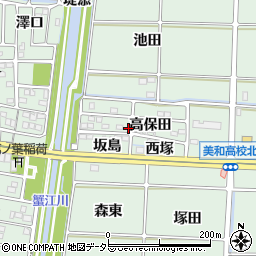 愛知県あま市篠田高保田周辺の地図