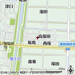 愛知県あま市篠田（高保田）周辺の地図