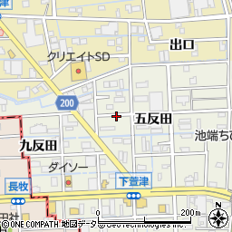 愛知県あま市下萱津（五反田）周辺の地図