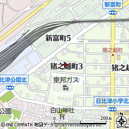 愛知県名古屋市中村区猪之越町3丁目3周辺の地図