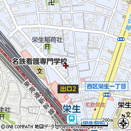 名鉄協商栄生第５駐車場周辺の地図