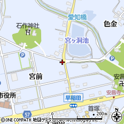 愛知県長久手市岩作宮前68周辺の地図