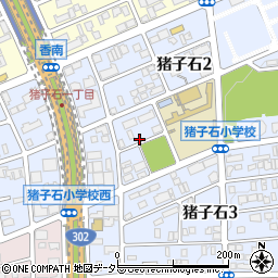 愛知県名古屋市名東区猪子石周辺の地図