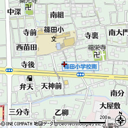 愛知県あま市篠田向島周辺の地図