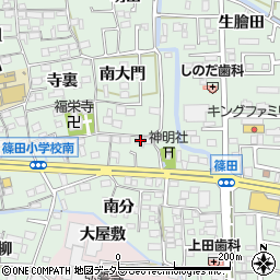 愛知県あま市篠田東分周辺の地図