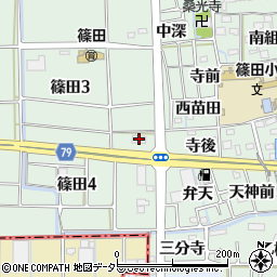 ローソンあま篠田三丁目店周辺の地図