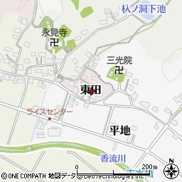 愛知県長久手市東田周辺の地図