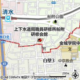 名古屋市上下水道局船附研修会館周辺の地図