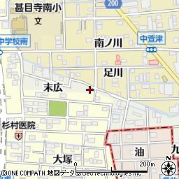 愛知県あま市下萱津末広21周辺の地図