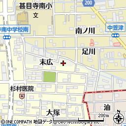 愛知県あま市下萱津末広24周辺の地図