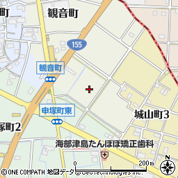 愛知県津島市観音町周辺の地図