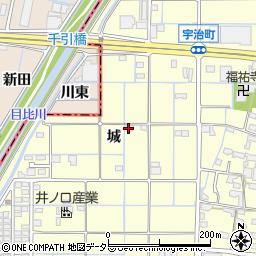 愛知県津島市宇治町城周辺の地図