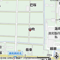 愛知県あま市篠田（山吹）周辺の地図